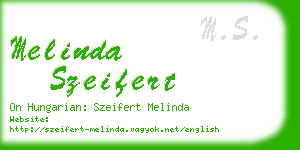 melinda szeifert business card